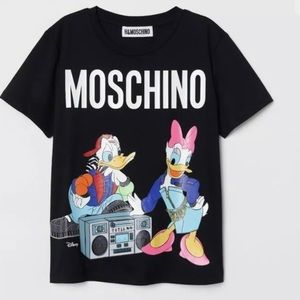 Hm X Moschino Mickey Mouse Black Tshirt 